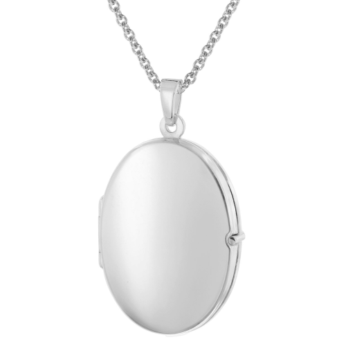 trendor 28384 Damen-Halskette mit 26 mm großem Medaillon 925 Silber Rhodiniert