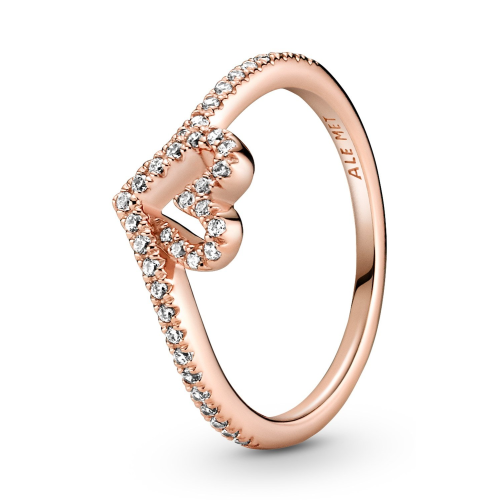 Pandora 189302C01 Damenring Sparkling Wishbone Heart