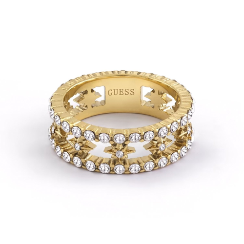Guess JUBR03320JWYG Damenring Sterne Goldfarben