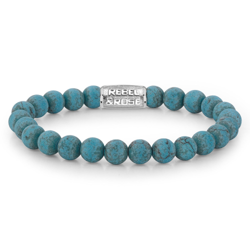 Rebel & Rose RR-80043-S Herren-Armband Matt Turquoise Delight 8 mm