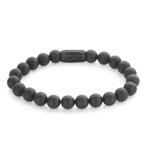 Rebel & Rose RR-80082-B Herren-Armband Mad Panther Schwarz 8 mm