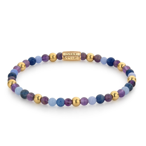 Rebel & Rose RR-40064-G-S Damen-Armband Are Violets Blue Gold 4 mm