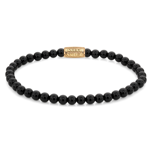 Rebel & Rose RR-40108-G-S Damen-Armband Black Velvet Gold 4 mm