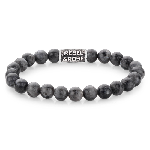 Rebel & Rose RR-80097-V Herren-Armband Grey Seduction Vintage 8 mm