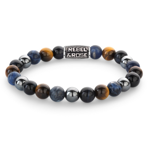 Rebel & Rose RR-80100-V Herren-Armband Blue Rain Vintage 8 mm
