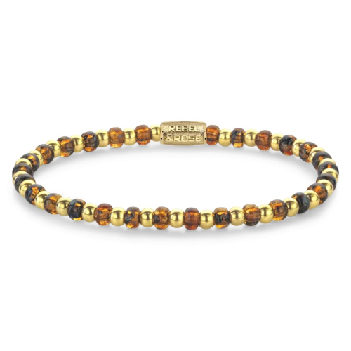Rebel & Rose RR-40146-G-S Damen-Armband Mix Glass Rocks Tiger Gold 4 mm
