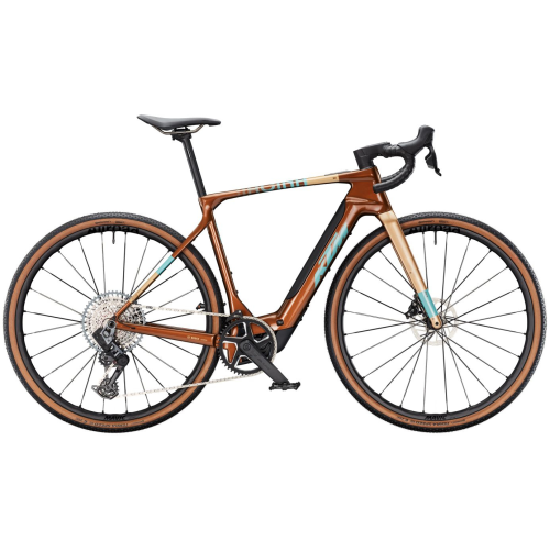 KTM MACINA GRAVELATOR SX PRIME, 12 Gang Kettenschaltung, Herrenfahrrad, Diamant, Modell 2025, 28 Zoll 52 cm terra (golden dust+petrol)