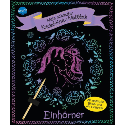 Arena Verlag - Mein schönster Krickel-Kratz-Malblock - Einhörner