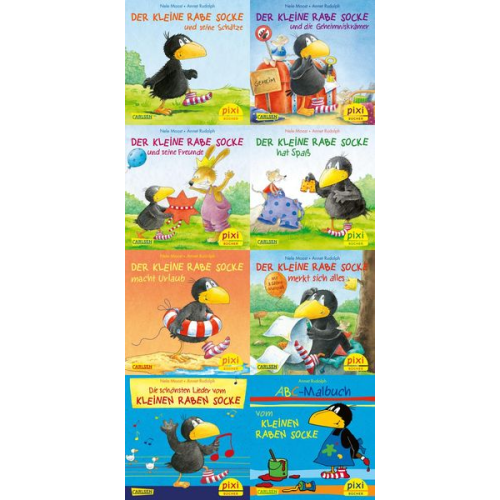Pixi-8er-Set 193: Der kleine Rabe Socke (8x1 Exemplar)
