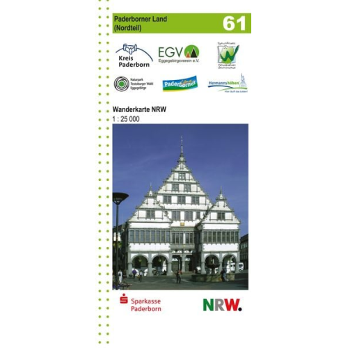 Geobasisdaten: Land NRW - Paderborner Land (Nordteil) Blatt 61, topographische Wanderkarte NRW
