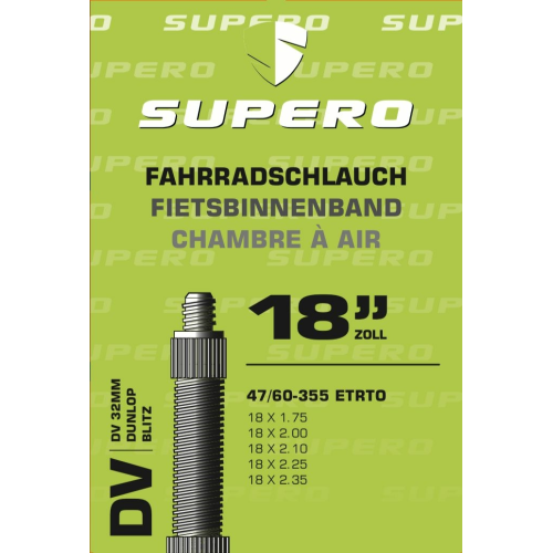 Supero Fahrradschlauch 18&quot; Blitz 32 47/60-355 schwarz