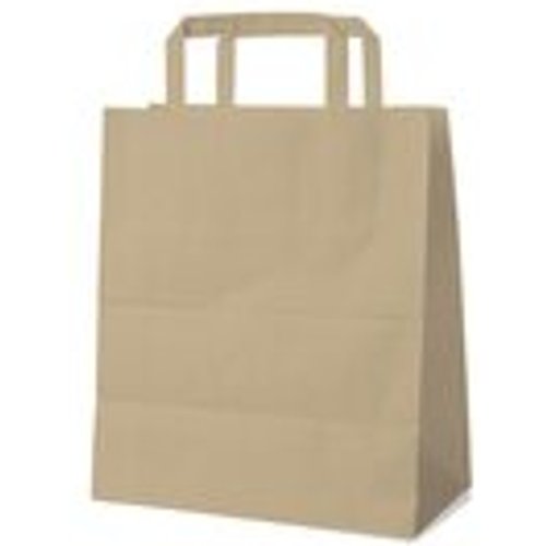 GASTRO Papiertragetaschen 28 x 22 x 10 cm mit EAN-Code braun, 250 Stk.
