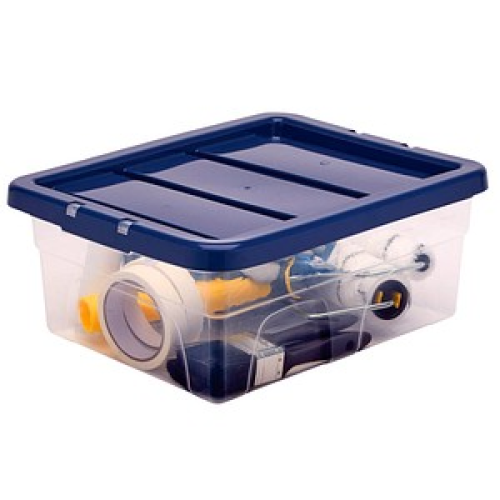 10 Bankers Box Aufbewahrungsboxen 15,0 l transparent, blau 32,0 x 40,0 x 17,0 cm