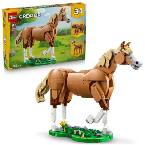 LEGO® Creator Prächtiges Ross (31166); 3-in-1-Bauset mit Spielzeugtier; umbaubar in Bär oder Hirsch