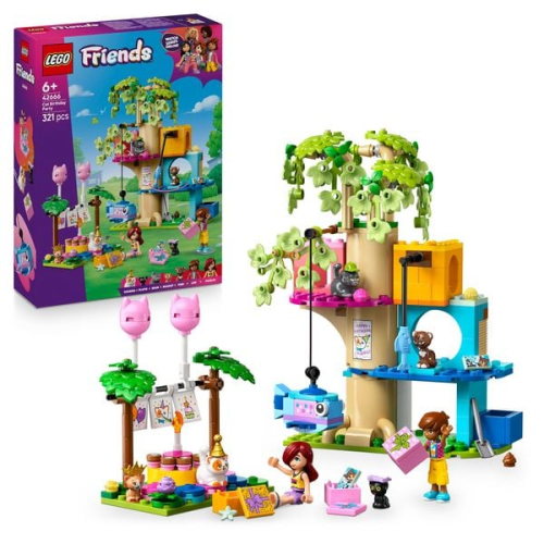 LEGO Friends Katzengeburtstagsparty & Baumhaus - Set mit Tieren - 42666