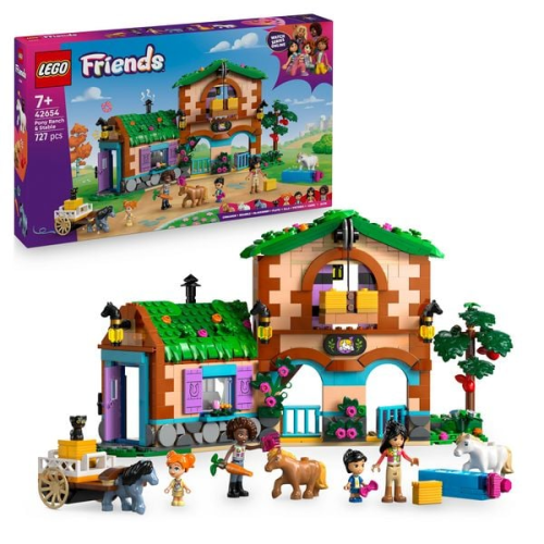 LEGO Friends Ponyhof & Stall - Bauset mit 4 Mini-Puppen und Tieren - 42654