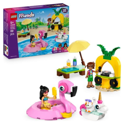 LEGO Friends Poolparty mit Einhorn und Flamingo - Set mit Tieren - 42658