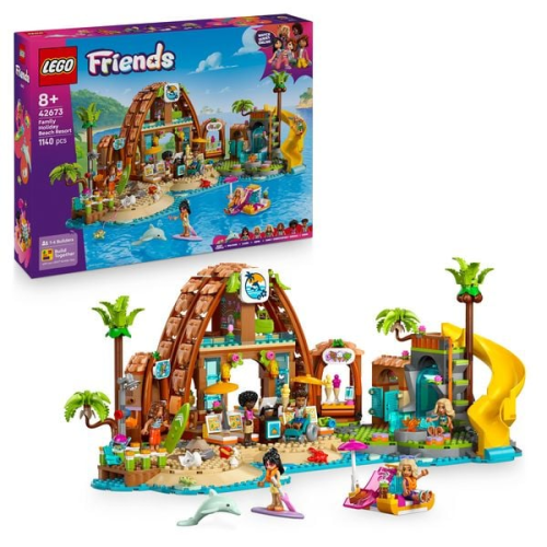 LEGO Friends Familienurlaub im Strandresort Set mit Tierfiguren - 42673