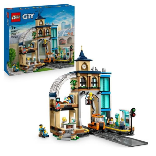 LEGO City Hauptbahnhof, Set für Fans von Modelleisenbahnen 60469