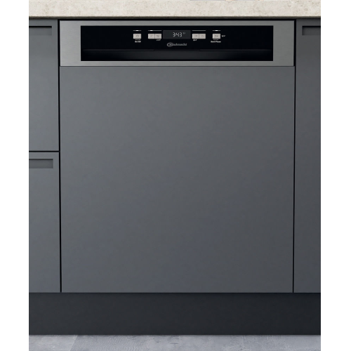 Bauknecht teilintegrierter Geschirrspüler: 60 cm, Farbe Edelstahl - BKSV1 PAN