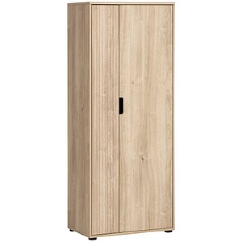 MÖBELPARTNER Aktenschrank Emmik, 702040 weiß-eiche 3 Fachböden 62,1 x 41,0 x 163,6 cm