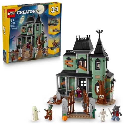 LEGO® Creator Geisterhaus (31167); 3-in-1-Bauspielzeug mit Haus; umbaubar in Schiff oder Zug