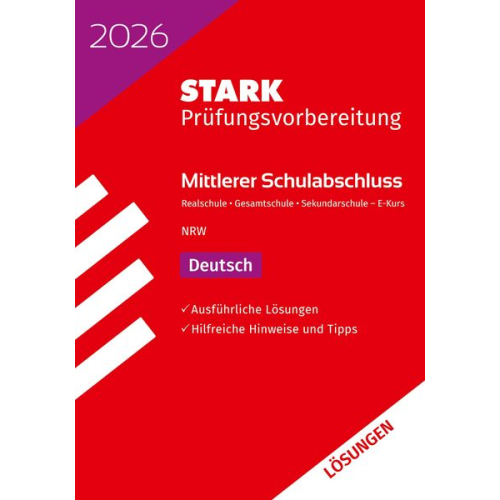 STARK Lösungen zu Deutsch E-Kurs - Mittlerer Schulabschluss (MSA) 2026 NRW - Prüfungsvorbereitung