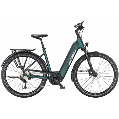 KTM MACINA TOUR CX 510 (500 Wh), 10 Gang Kettenschaltung, Damenfahrrad, Deep, Modell 2024, 28 Zoll 51 cm green purple flip matt (silver+green)