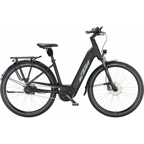 KTM CENTO 5 RT (500 Wh), 5 Gang Kettenschaltung, Damenfahrrad, Deep, Modell 2024, 28 Zoll 46 cm black matt (grey+green)