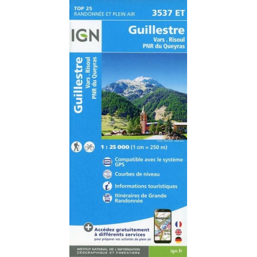 Collectif Ign - Guillestre. Vars. Risoul. Parc National du Queyras 1 : 25 000