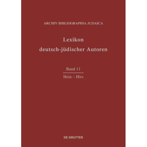 Archiv Bibliographia Judaica e.V. - Lexikon deutsch-jüdischer Autoren / Hein-Hirs