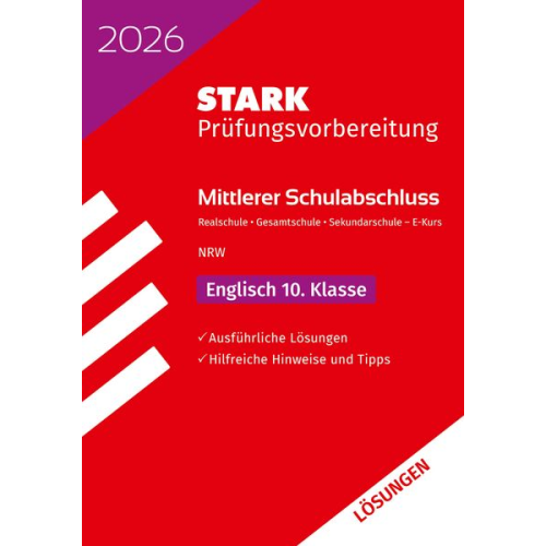 STARK Lösungen zu Englisch E-Kurs - Mittlerer Schulabschluss (MSA) 2026 NRW - Prüfungsvorbereitung