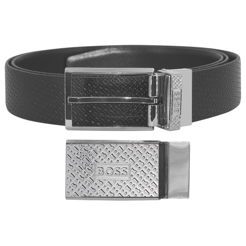 BOSS 50486973-004 Herren Wendegürtel Leder Schwarz Giaco