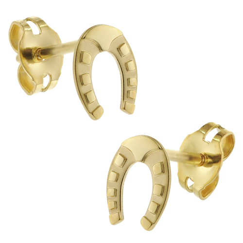 trendor 41855 Kinder Ohrringe Gold 333 / 8K Hufeisen Ohrstecker