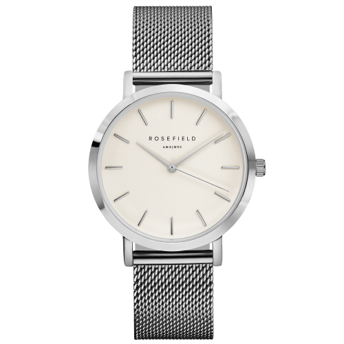 Rosefield MWS-M40 Armbanduhr Mercer Silberfarben mit Meshband