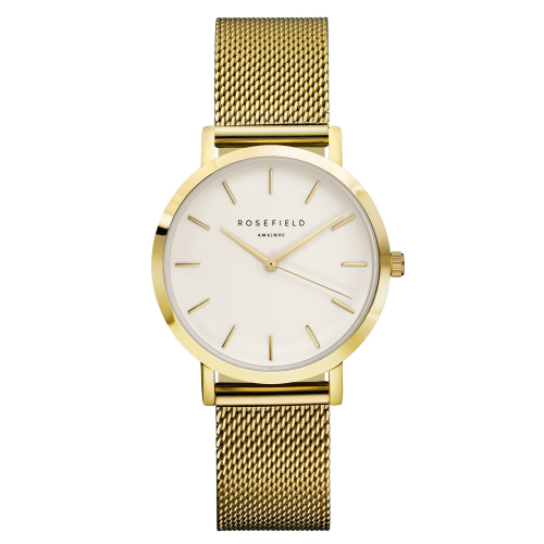 Rosefield TWG-T51 Damen-Quarzuhr Tribeca mit Meshband Goldfarben