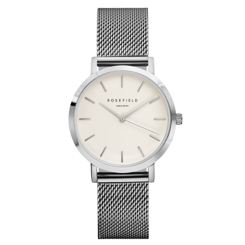 Rosefield TWS-T52 Damenuhr Quarz Tribeca mit Meshband Silberfarben