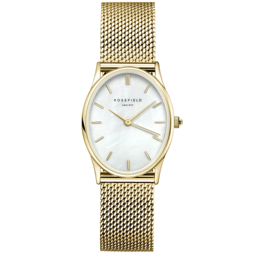Rosefield OWGMG-OV10 Damenuhr Oval Goldfarben/Perlmutt