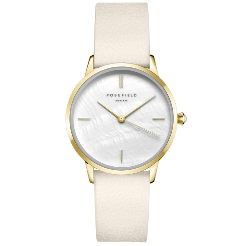 Rosefield RMBLG-R04 Damenuhr Pearl Edit mit Lederband Goldfarben
