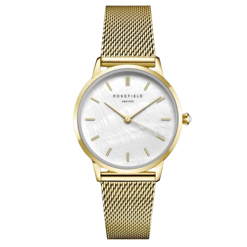 Rosefield RMGMG-R06 Damenuhr Pearl Edit Mesh Goldfarben