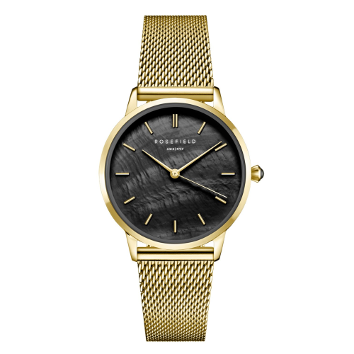 Rosefield RBGMG-R07 Damenuhr Pearl Edit Mesh Goldfarben/Schwarz