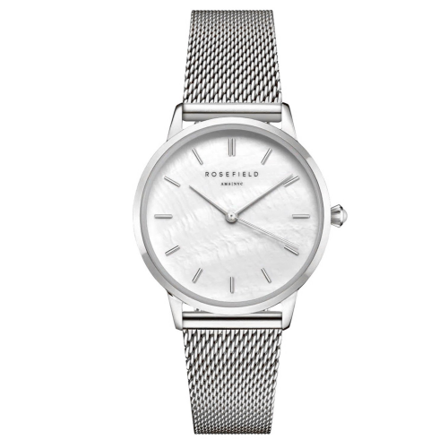 Rosefield RMSMS-R08 Damenuhr Pearl Edit Mesh Silberfarben/Weiß