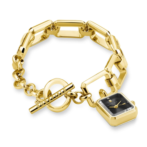 Rosefield SBGSG-O66 Schmuckuhr Studio Octagon Chain Goldfarben/Schwarz