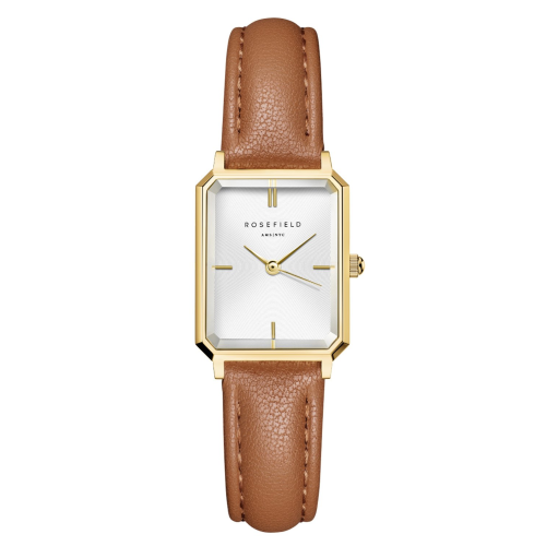 Rosefield OWBLG-O85 Damenuhr Quarz Octagon XS Braun/Goldfarben
