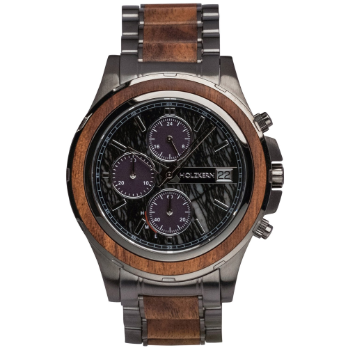 Holzkern Herrenuhr Solar-Chronograph Angkor Koa/Marmor