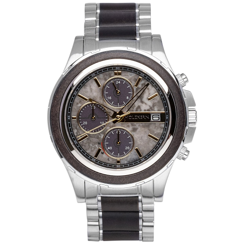 Holzkern Herrenuhr Solar-Chronograph Kairo Ahorn Schwarz/Marmor