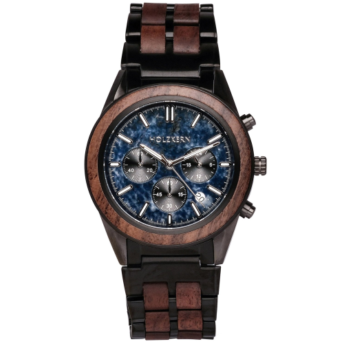 Holzkern Herren-Chronograph Quarz Space Dust Walnuss/Marmor