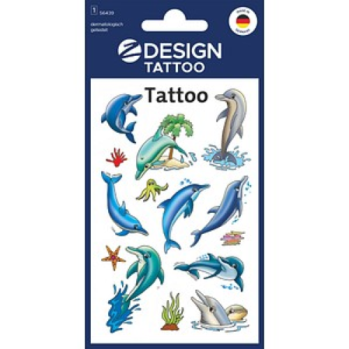 AVERY Zweckform Klebetattoo Delfine, 9 Etiketten