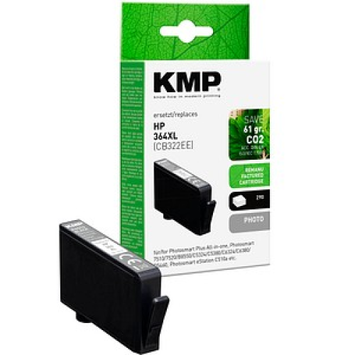KMP  Foto schwarz Druckerpatrone kompatibel zu HP 364XL (CB322EE)