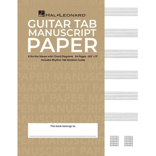 Available Not - Guitar Tablature Manuscript Paper Standard Edition 64 Pages for Music Notation and Chord Diagrams